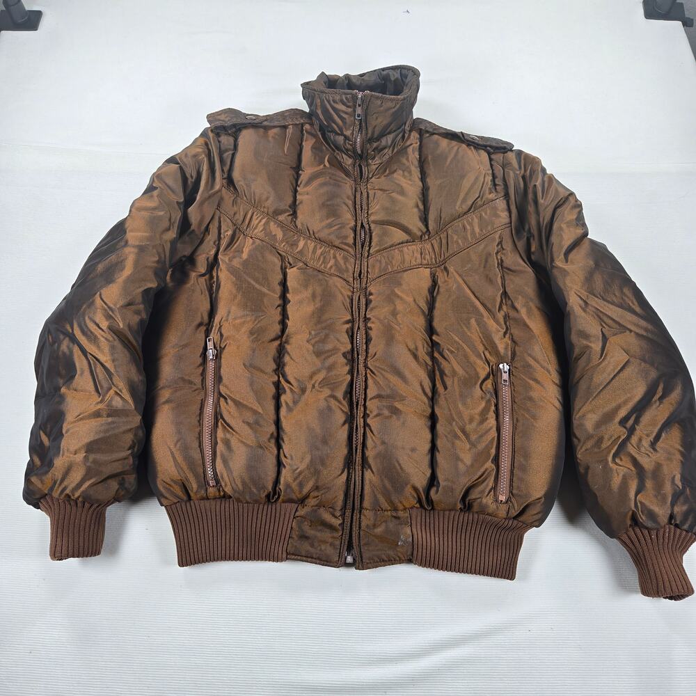 Vintage Miller Outerwear Brown Down Filled‎ Puffer Jacket Men's Size Large